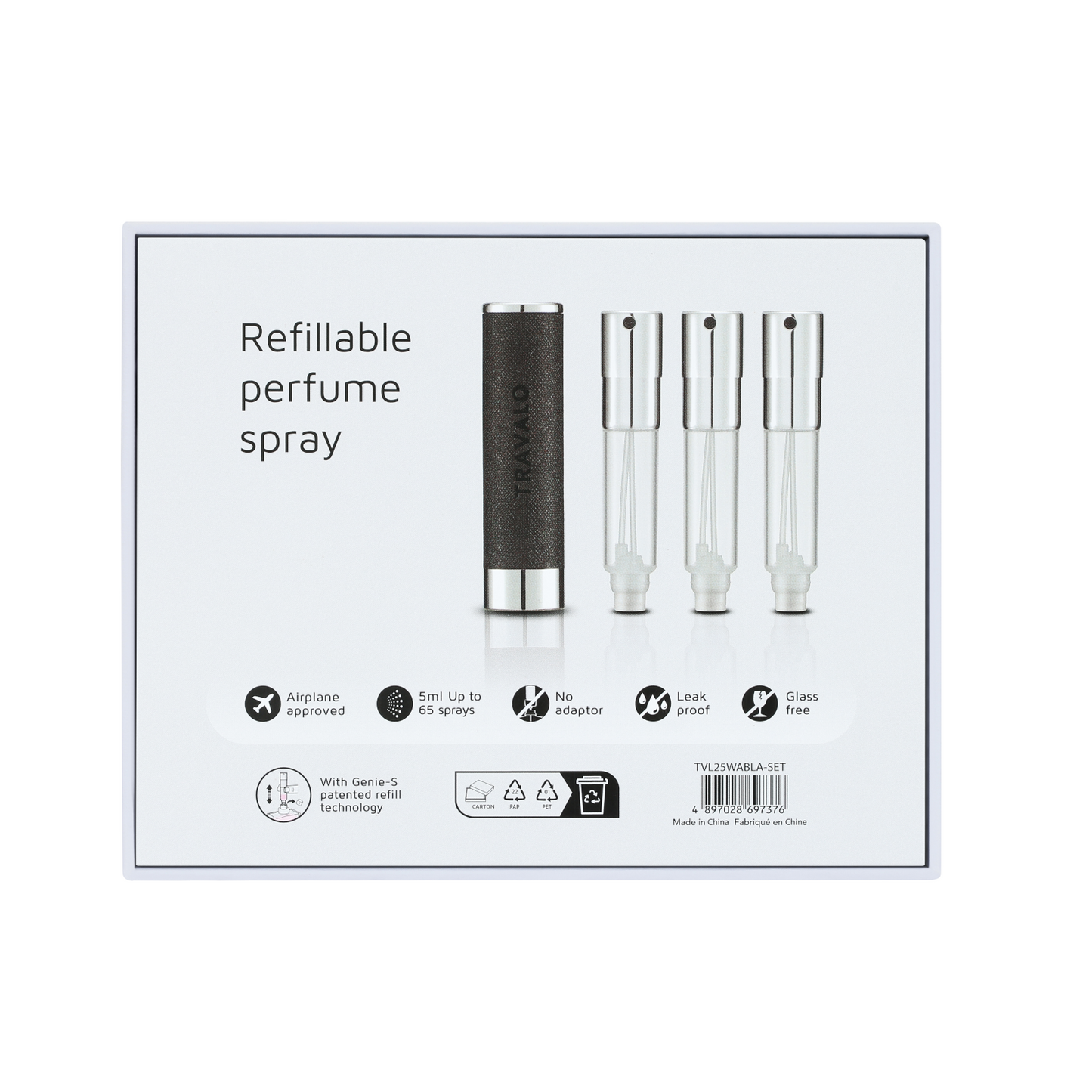 Travalo - Walzer 5ml Atomiser Black - Set of 3