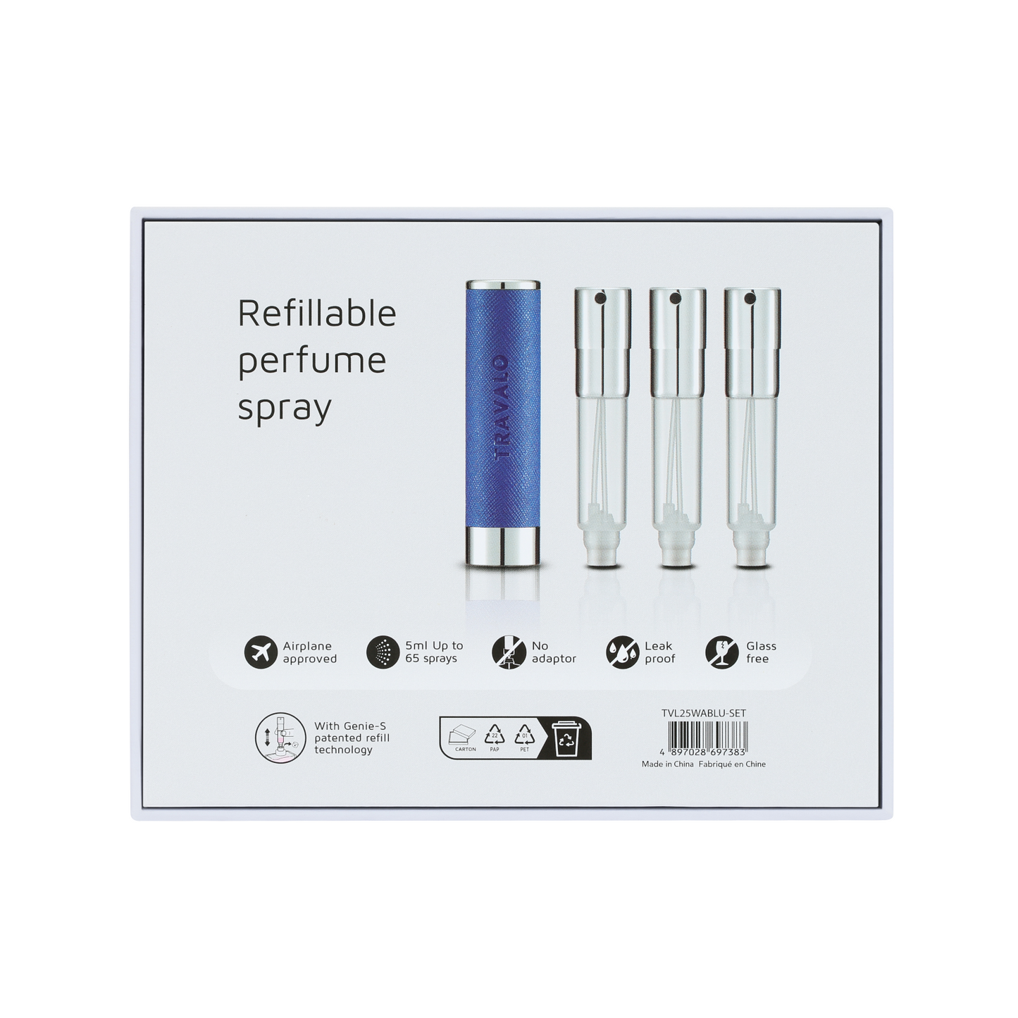 Travalo - Walzer 5ml Atomiser Blue - Set of 3