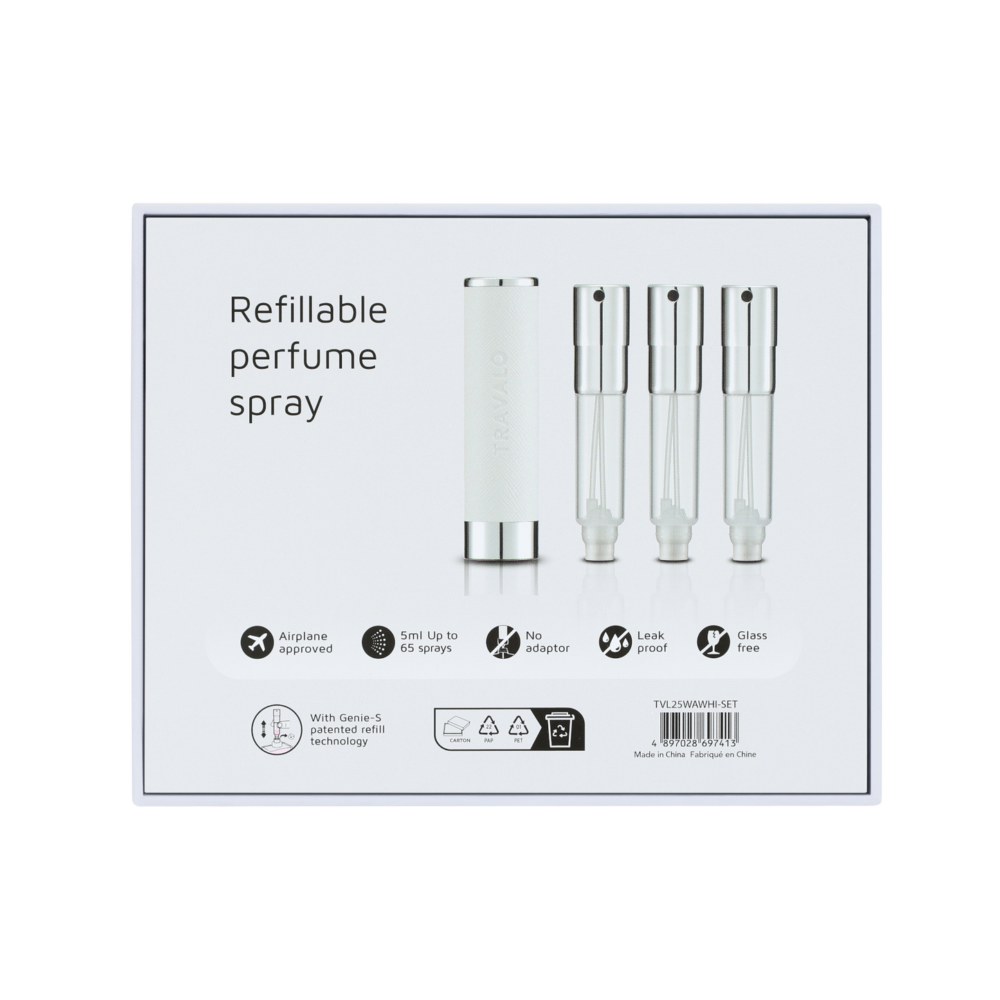Travalo - Walzer 5ml Atomiser White - Set of 3