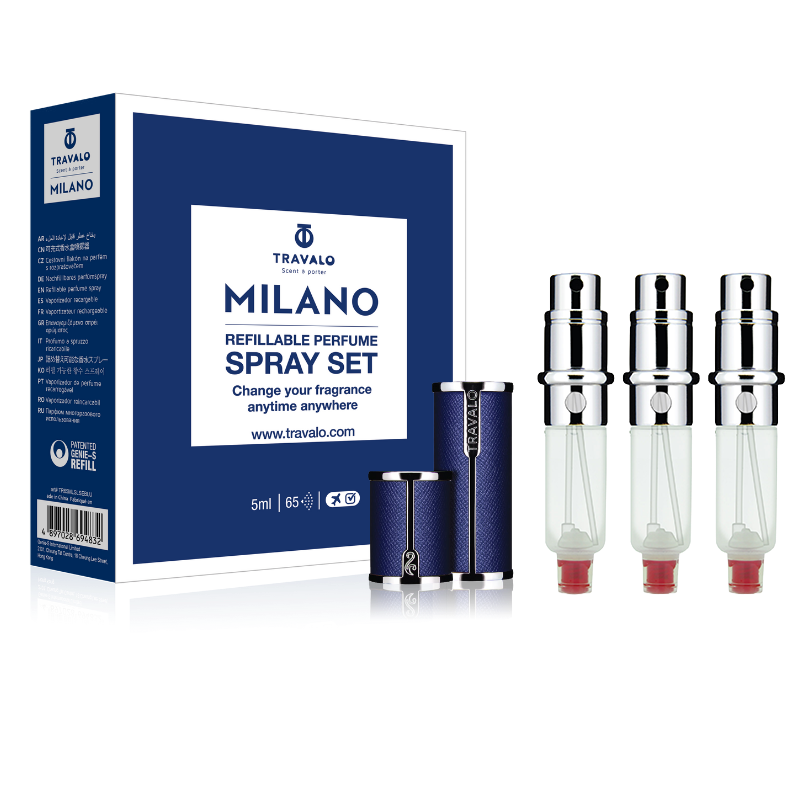 106 TRAVALO アトマイザー MILANO SET light blue Travalo Milano 5ml Atomiser Blue - Set of 3 – Niche Scents